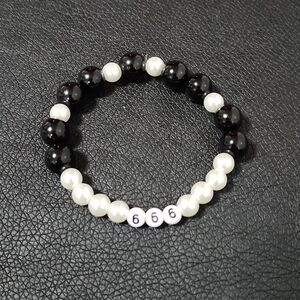 Handmade Eternal faith black and white 666/999 angel number bracelet